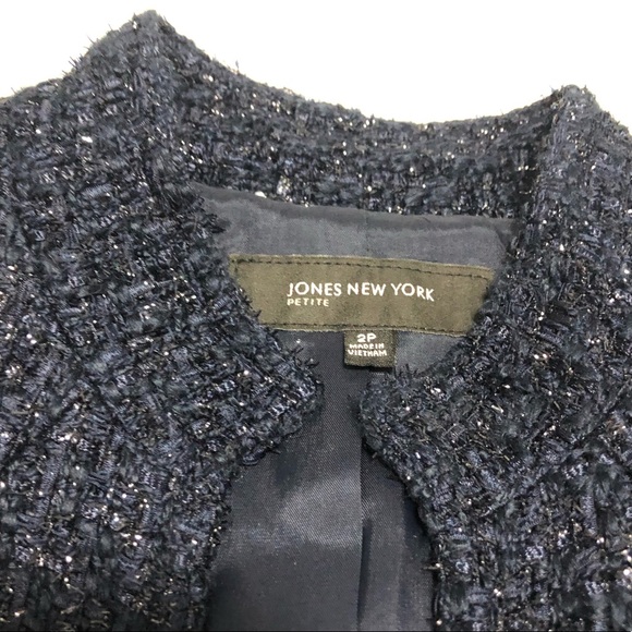 NWOT Jones New York Tweed Navy Blazer 2P - Picture 4 of 7